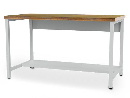 Arbeitswerktisch Breite 2000 mm, Stahlfachboden halbe Tiefe
