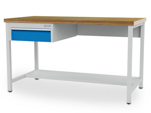 Arbeitswerktisch Breite 2000 mm, Hängeschubladenblock mit 1 x Schublade