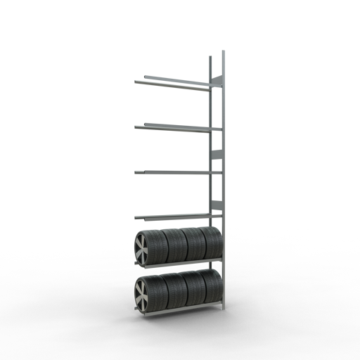 SCHULTE AR, Räder-/Reifenregal, 4500 x 1500 x 400 mm, verzinkt, 6 Lagerebenen á 150 kg Fachlast pro Ebene