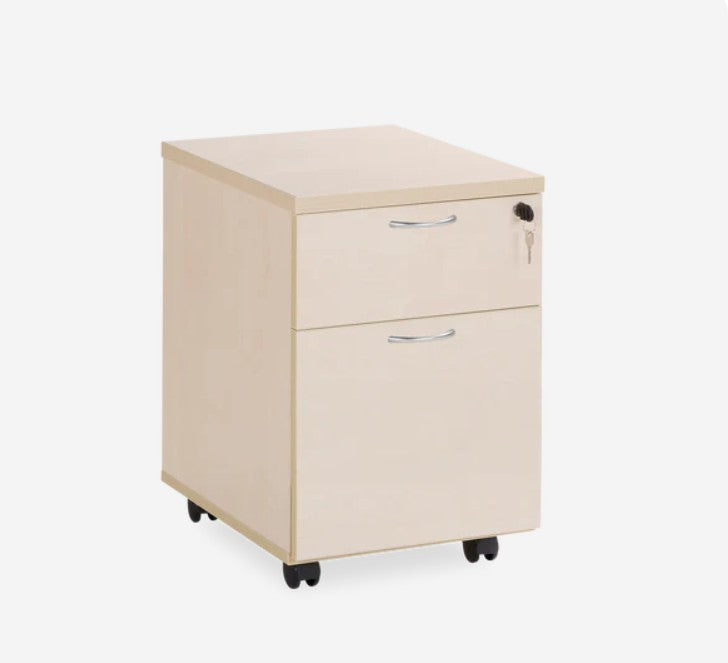 Rollcontainer aus Holz, 2 Schübe, Hängeregisterauszug, BxTxH 405 x 500 x 590 mm