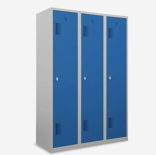 Stahl-Kleiderspind 3 Abteil 1200 mm – SW-Trennung mit Z-Einteilung