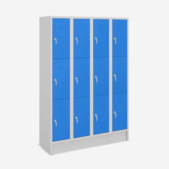 Fächerschrank Franka - 4 Abteile 300 mm, je 3 Fächer übereinander