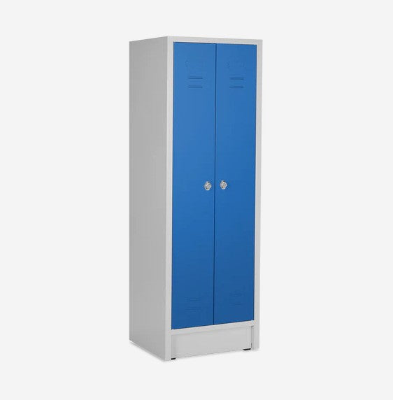 Stahl-Kleiderspind - Doppelspind 300 mm Abteilbreite, geteilter Hutboden, 2 Schlösser